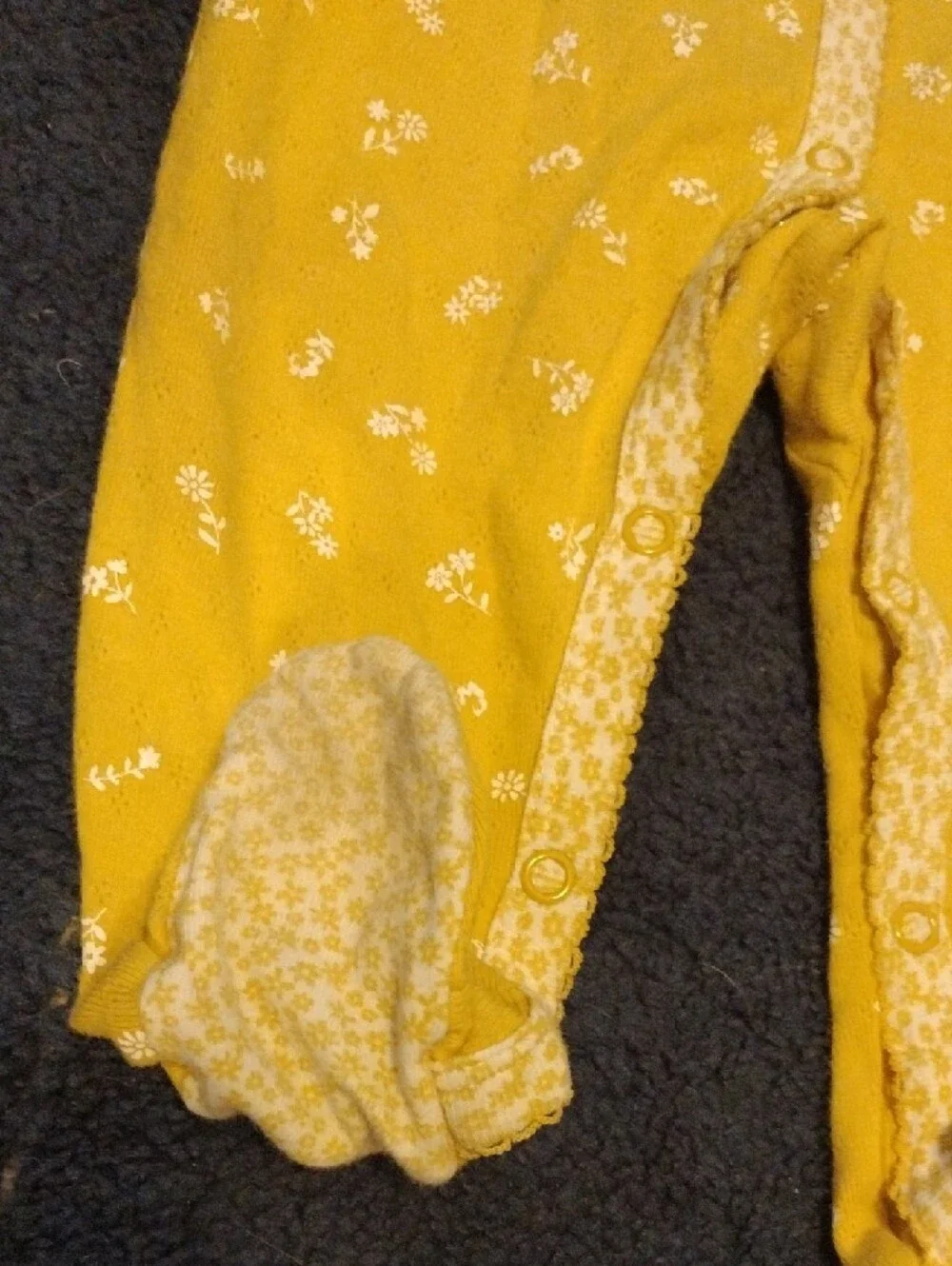 Carter's Yellow Floral Footed One-Piece - Picture 7 of 8